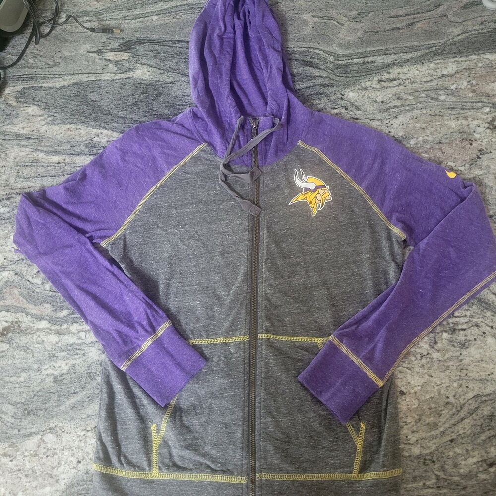 Nike NFL Vikings Hoodie Jacket Full Zip Football Lightweight Small